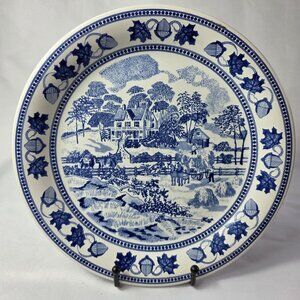 Ten Strawberry Street American Victoria Dinner Plate White and Blue Scenes